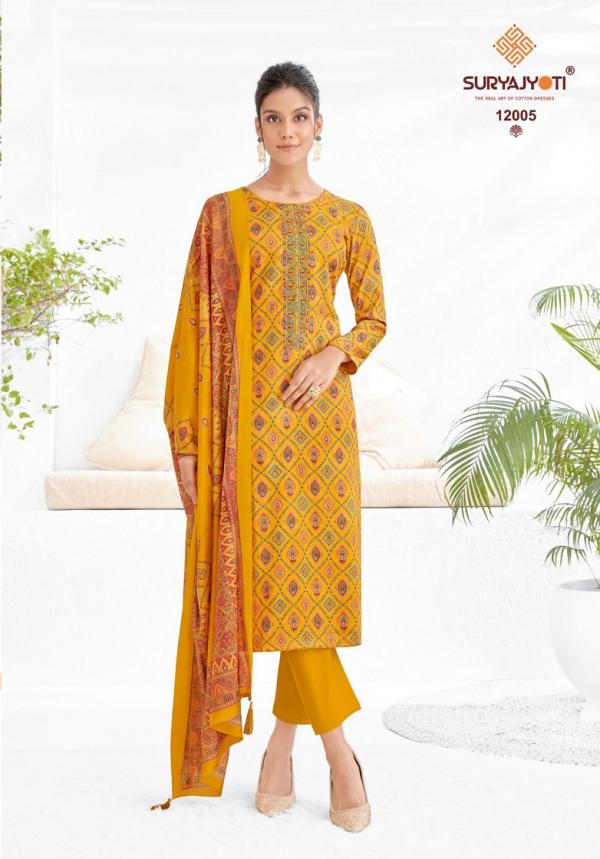 Suryajyoti Kalki Vol 12 Jam Satin Dishchared Printed Dress Material